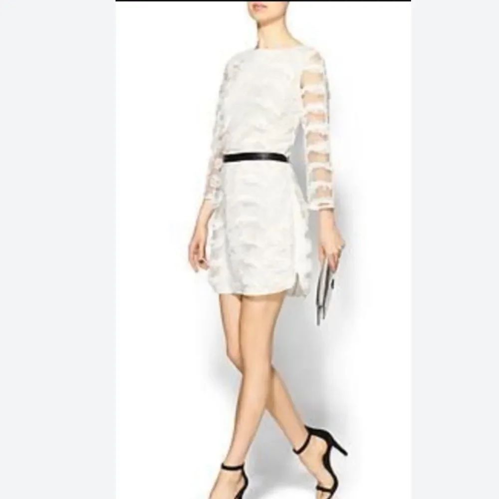 NWT Piperlime Textured Lined White Dress Size Medium